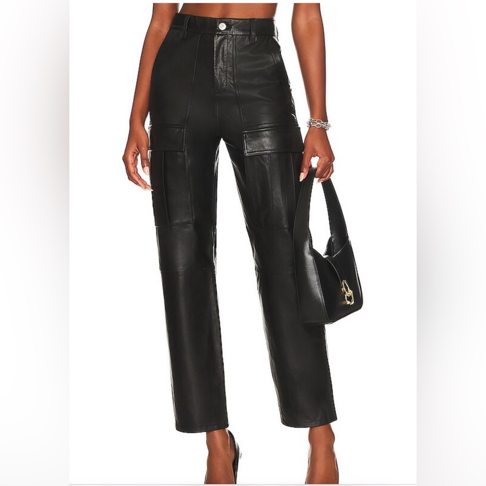 GRLFRND x Revolve Cargo Leather Pants
